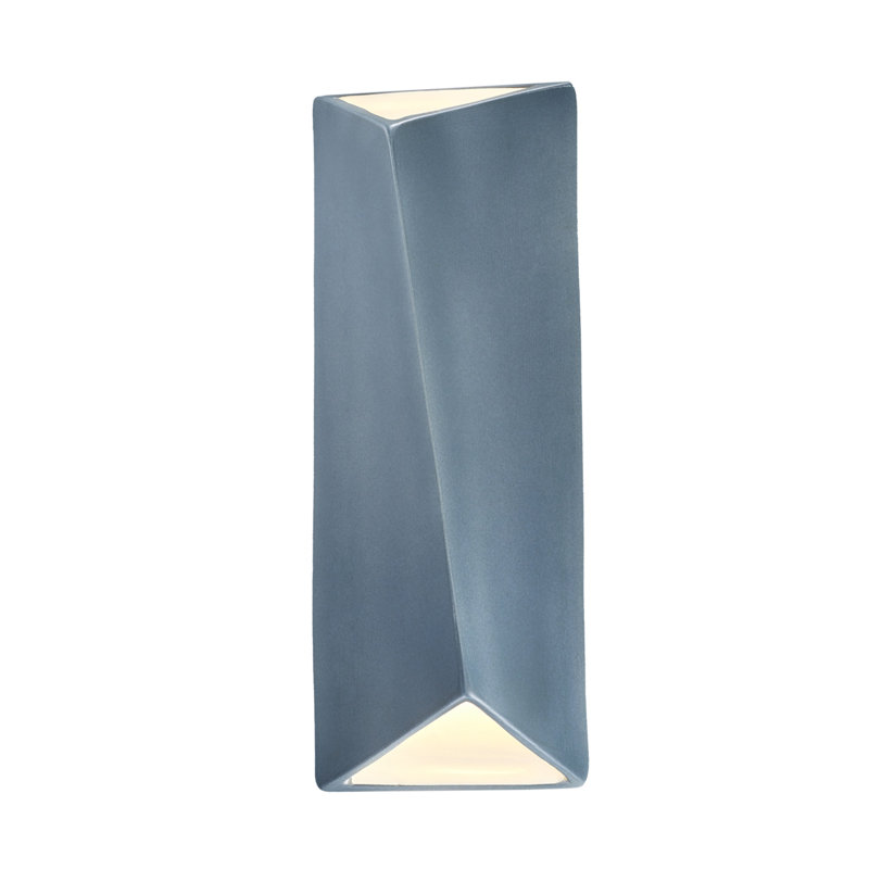 Lashay Ceramic LED Flush Mounted Sconce, Midnight Sky/Matte White