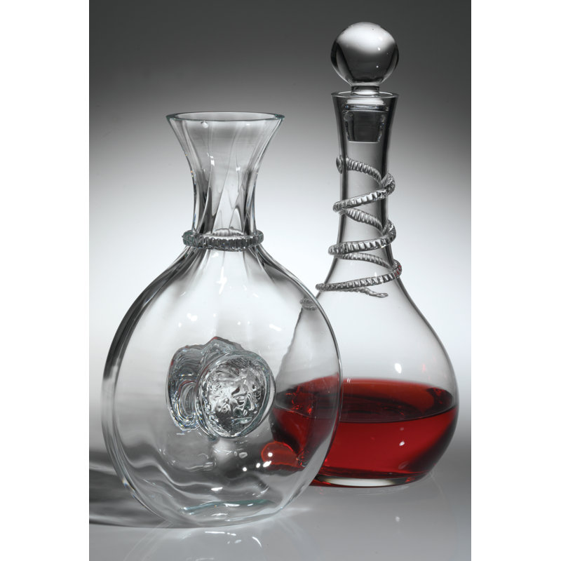 Handmade Clear Glass 32 oz Curved Carafe
