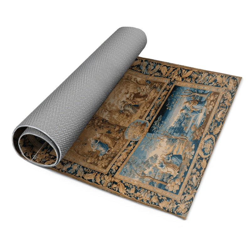 Tapis d'intérieur et d'extérieur brun français, Rectangle 9 pi x 12 pi