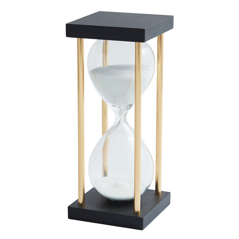 Metal Abstract Hourglass, White