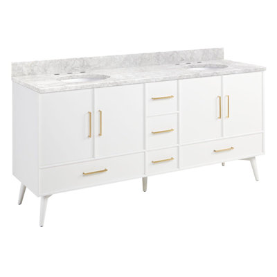 72" Novak Vanity with Undermount Sinks - Bright White