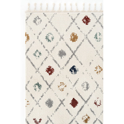 Accie Geometric Shapes Machine Made Indoor / Outdoor Area Rug