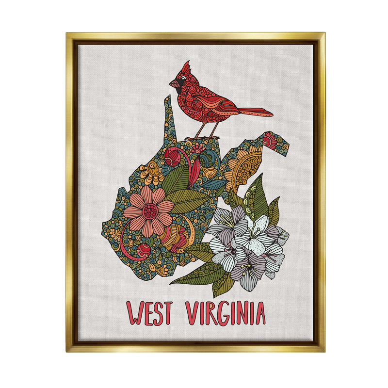 «West Virginia State Cardinal», détail floral par Valentina Harper, H 31 po x l 25 po x P 1,7 po