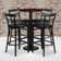 Naro 24'' Round Laminate Table Set with Round Base and 4 Ladder Back Metal Barstools