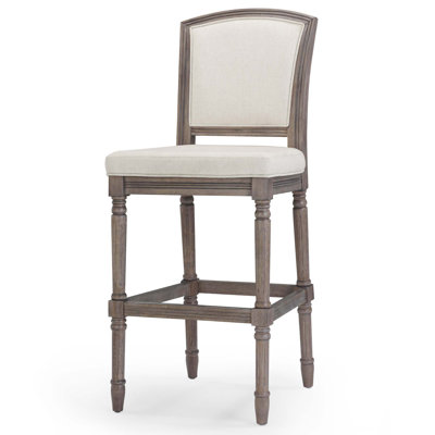 Tabouret de bar classique avec revêtement texturé et pieds tournés