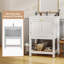 Meuble-lavabo autoportant 24 po avec lavabo, porte double et tablette ouverte 24 po, blanc-978537929-978537943