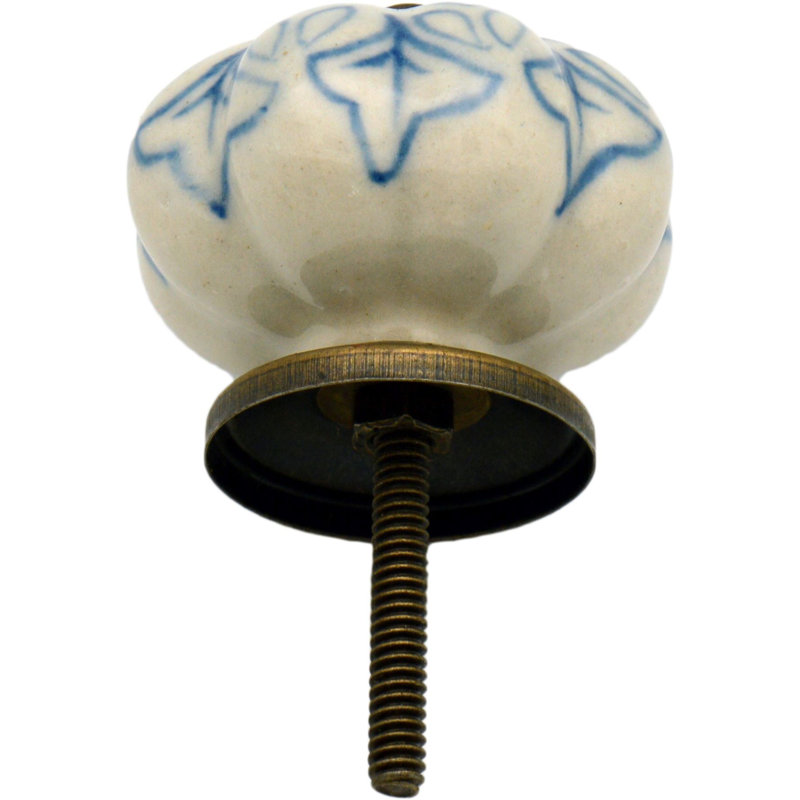 Nicola Spring - Floral Ceramic Cabinet Knobs, Light Blue