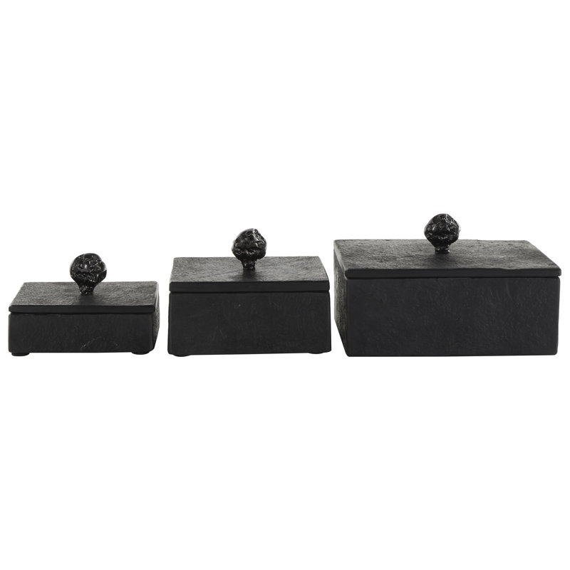 Boîtes Roder, H 5,7 po x l 9,1 po x P 6,1 po, Noir