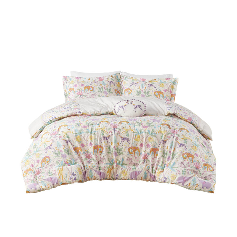 Édredon réversible en coton de style floral pour chambre d'enfant