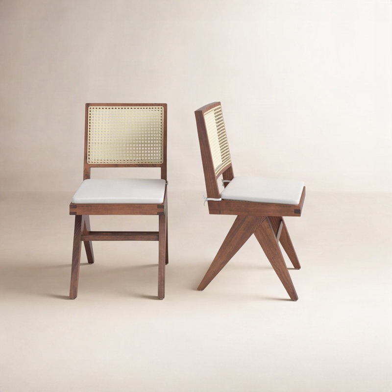 Josephina 16.9'' H Linen Upholstered Dining Chair, Walnut