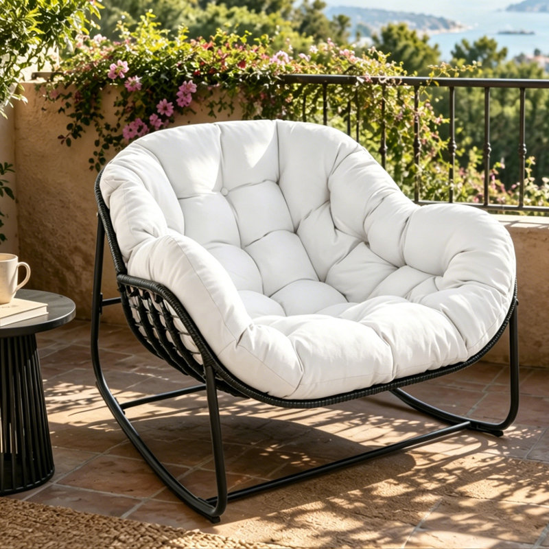 Chaise berçante d'extérieur en fer Luisang, White