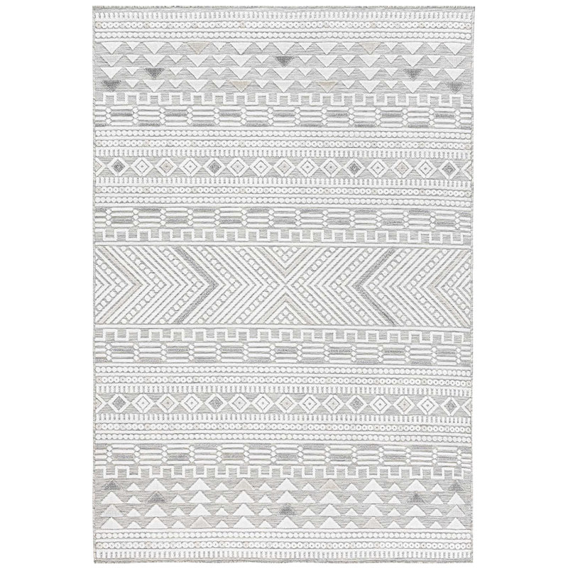 Adar Geometric Shapes Machine Made Indoor / Outdoor Area Rug, Rectangle 6'5" x 9'6"