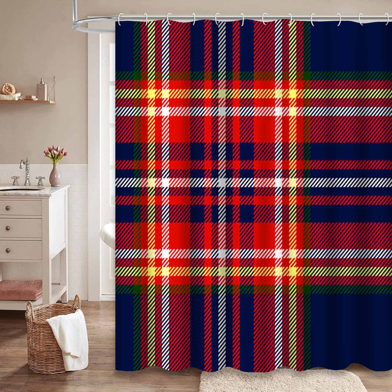 Rideau de douche Tartan, L 72 po x l 78 po
