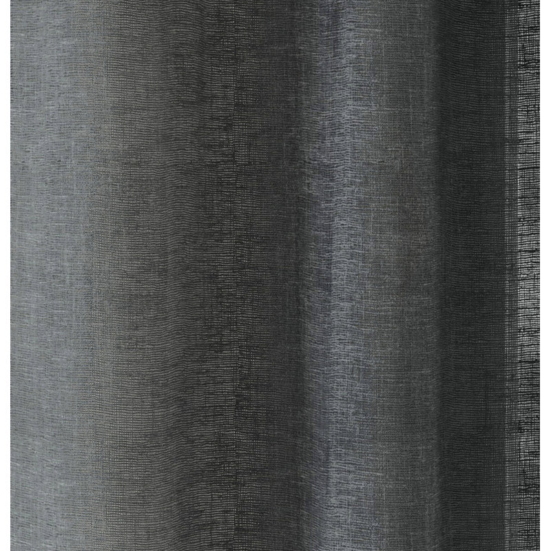 Rhayna Sheer Curtain Pair, Charcoal, 140cm Width x 229cm Drop
