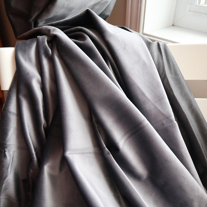 Rideau en velours, Gris anthracite