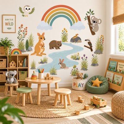 Large Australian Animals Peel-and-Stick Wall Decal Set