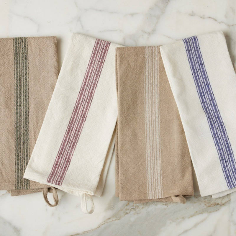 Kitchen Tea Towel, Vintage Stripe, Navy Blue