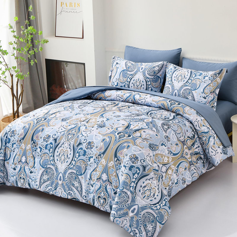 Ensemble d'édredon 7 pièces Boho, Édredon très grand et 6 pièces supplémentaires