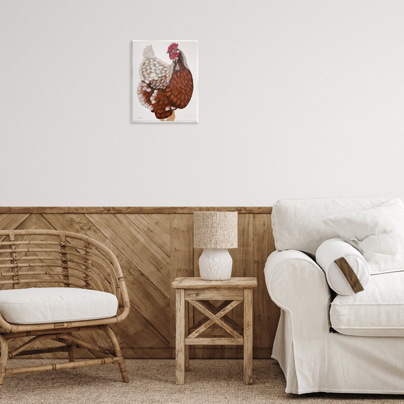 Art traditionnel sur plaque, Portrait de poulet traditionnel par Ashley Justice