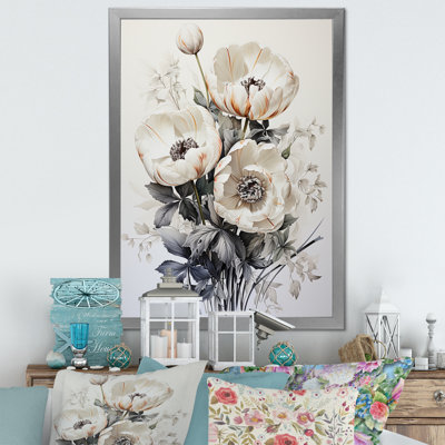 Minimalisme, tulipes blanches, symphonie III sur toile