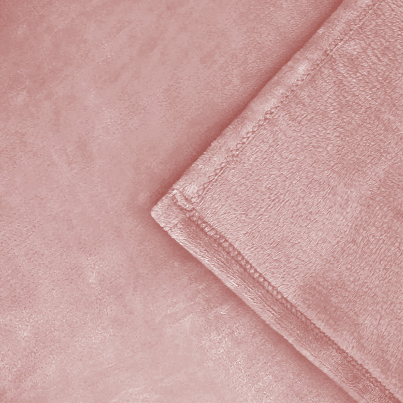 Soft & Cozy Faux Fur Reversible Fleece Throw Blanket , Super King, Pink