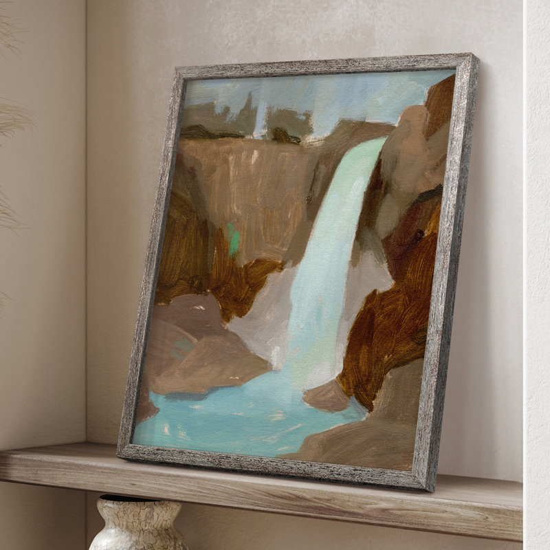 Turquoise Falls II, reproduction encadrée - bois massif, H 21 po x l 17 po