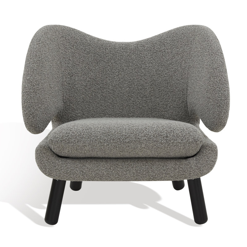 Felicia Contemporary Accent Armchair, Light Gray, Black