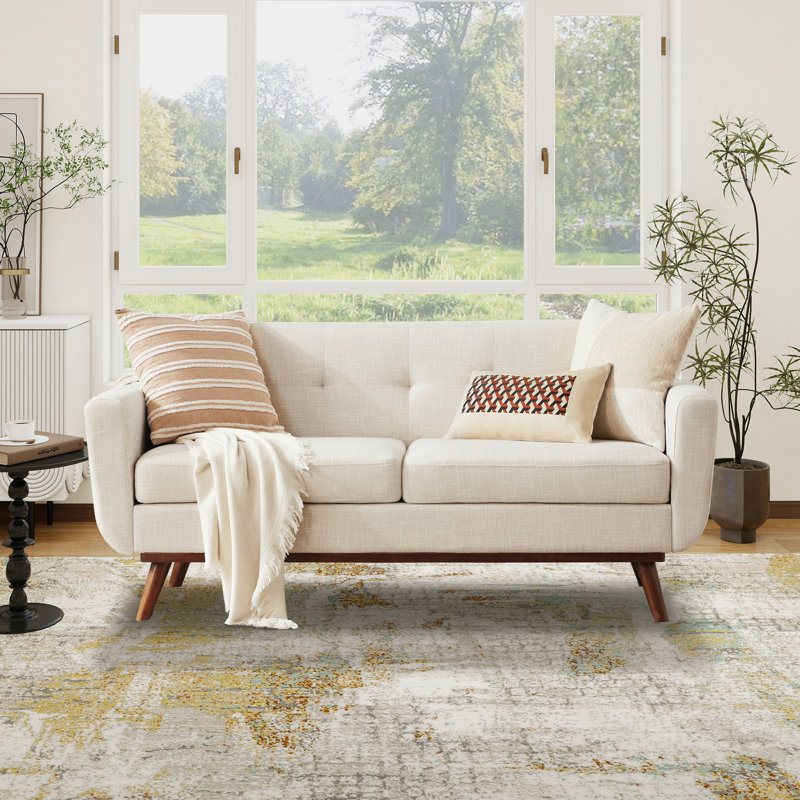 167cm 2 Seater Loveseat, Beige Linen