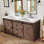 Ensemble de meuble-lavabo double en bois manufacturé 2 tiroirs 2 portes Chimira