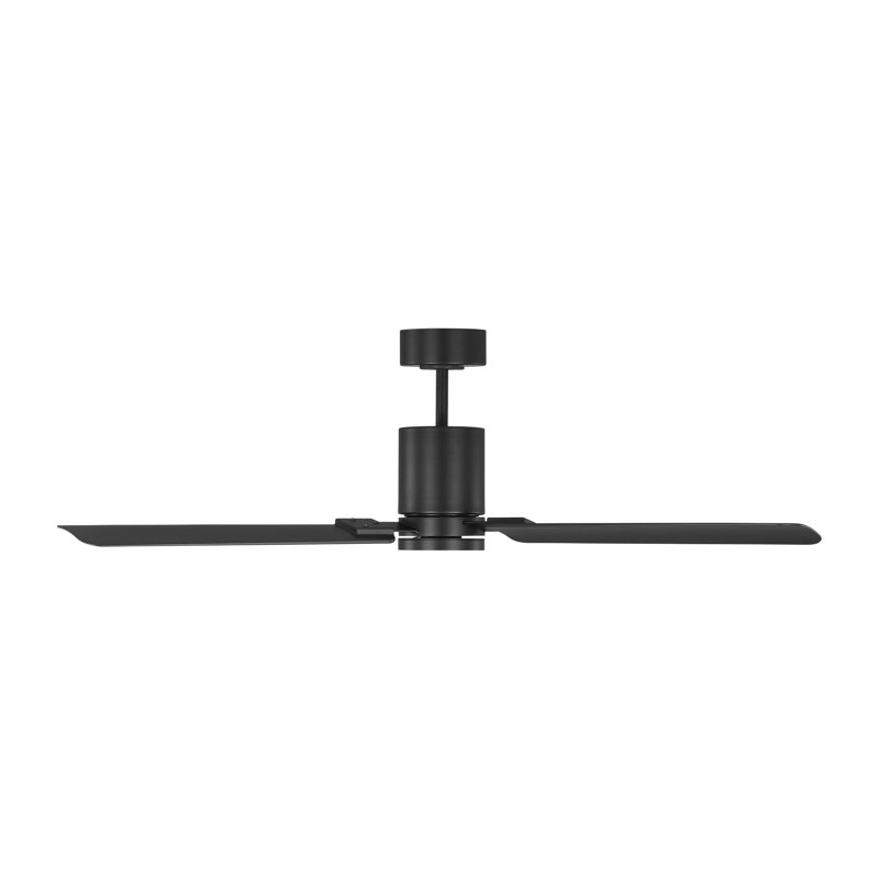 Visual Comfort Fan Cleancut Smart 54 LED Indoor Ceiling Fan with Threaded Downrod, Midnight Black ABS blades and Handheld Remote from Visual Comfort Fan