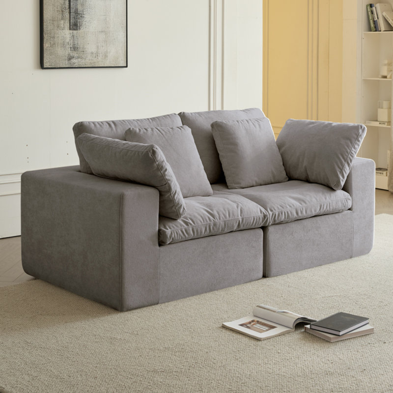 Canapé-lit modulaire Boneless, Gris clair