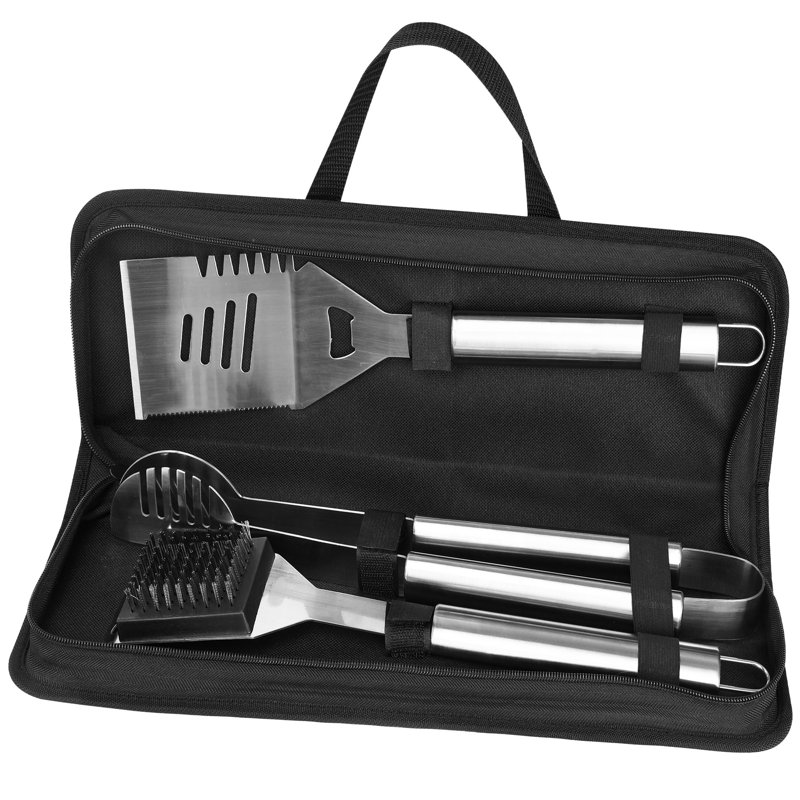 Ensemble d'outils de barbecue en acier inoxydable 4 pièces R.W.FLAME Premium