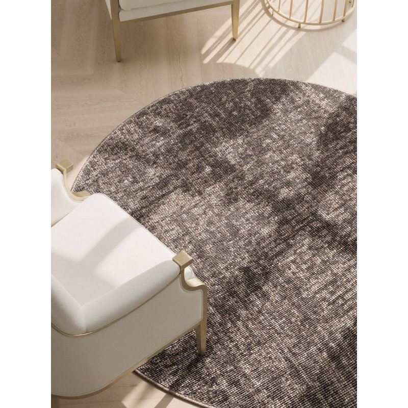 Geometric Cotton Area Rug, Round 200 cm