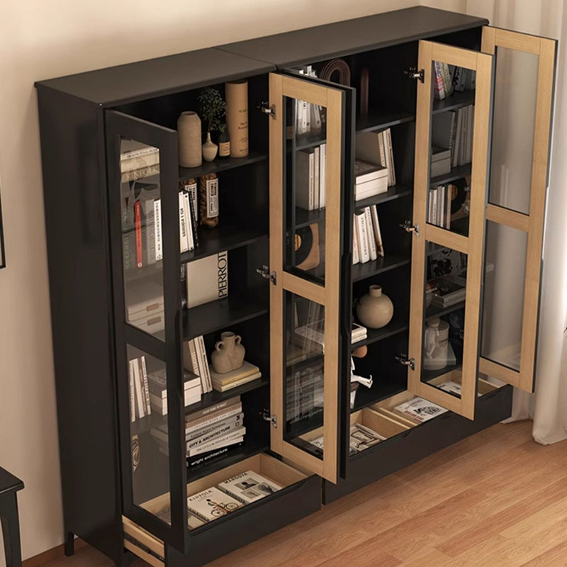 Bibliothèque classique noire, (10 tablettes) H 76,77 po x l 78,74 po x P 15,75 p