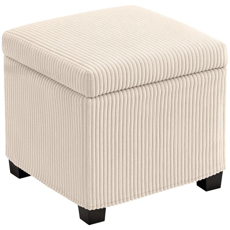 112cm Wide Storage Ottoman, 40cm H x 40cm W x 40cm D, Beige