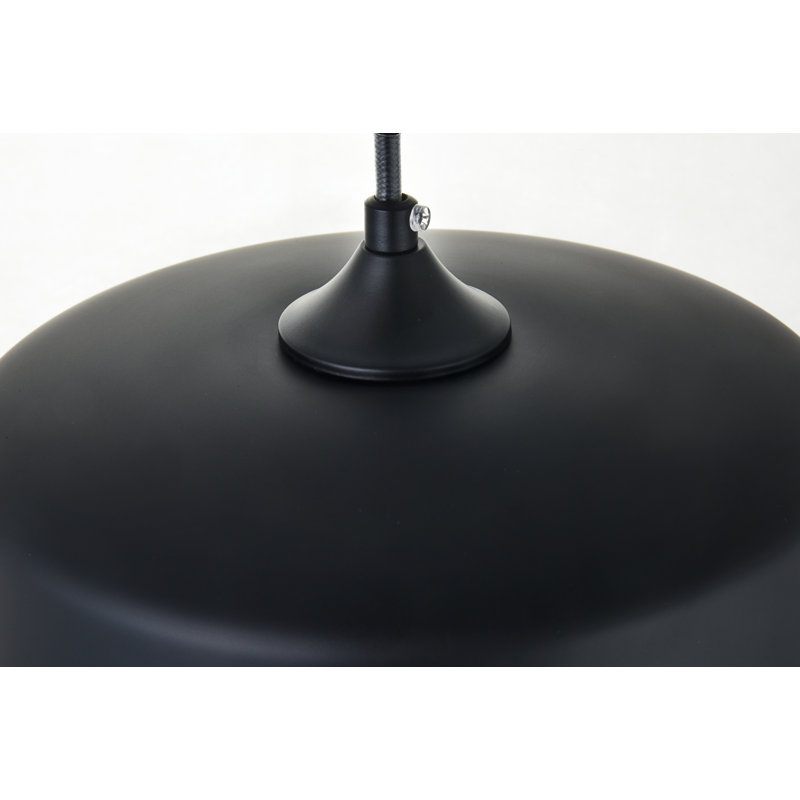 Luminaire suspendu simple à 1 lumière Chamberland, H 8,7 po x l 9,8 po x P 9,8 po, Noir
