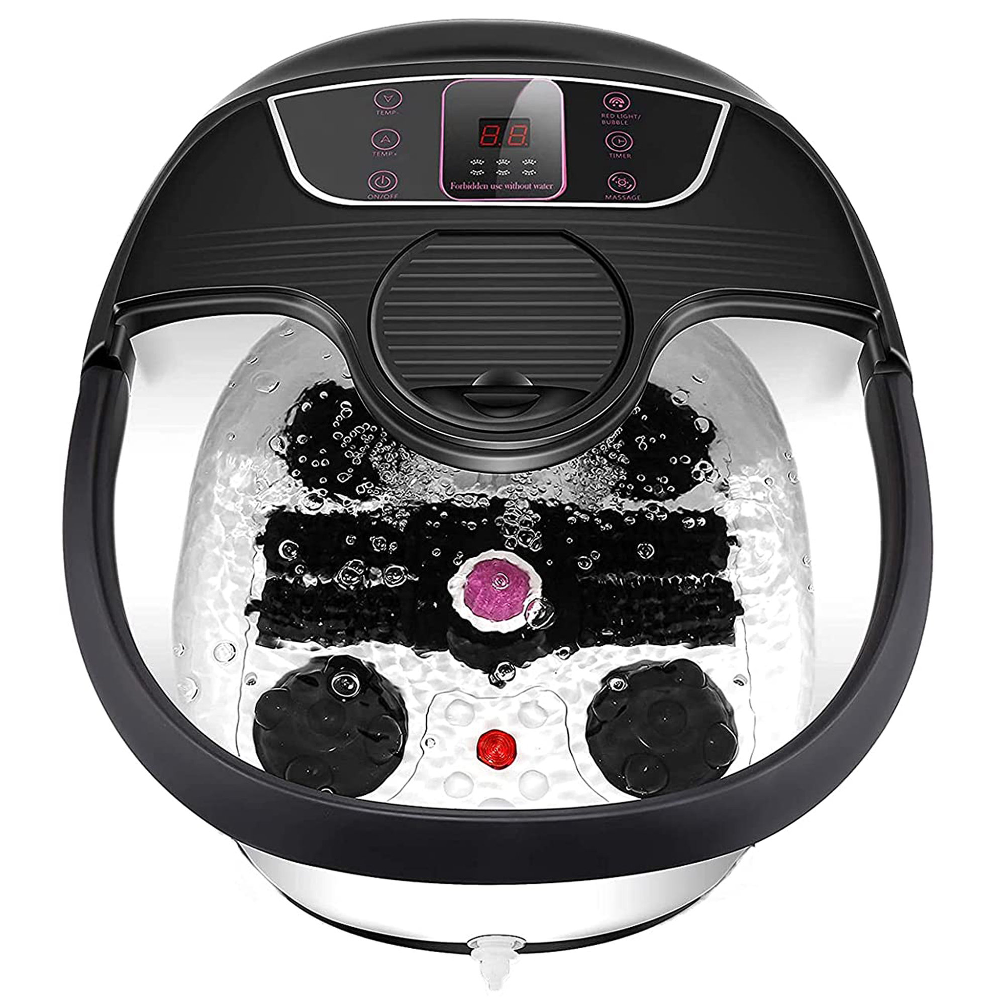 Foot Spa Bath Massager w/ Heat,Temp Control,Time Setting,Bubble Jets,Massage Rollers,Pumice Stones DreamDwell Home Color: Black/White