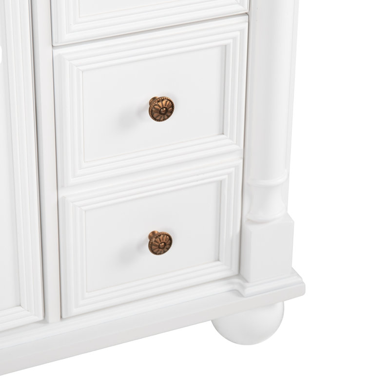35.6" Bathroom Cabinet without Sink, White