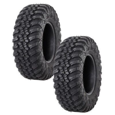 Heavy Duty 8-Ply Radial ATV Tires Set of 2 - 32 x 10 R 14 - 16 mm Deep Grip - 1172 lbs Load Capacity - Reinforced Sidewall Armor - Off-Road Utility Tire for Medium-Hard Terrain - AT 32 x 10 R 14-8 PR