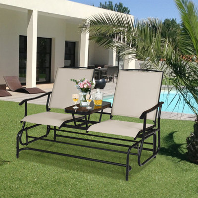 Auyeung Patio 2-Person Glider Bench by Red Barrel Studio