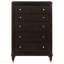 Commode brune à 5 tiroirs