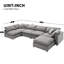 Lit en chenille 6 places, modulaire avec, combinaison, coussin en éponge, économiseur d'espace dans le salon, canapé modulaire gris, convertible en canapé-lit, rembourré Essential, épargnant,-121077276