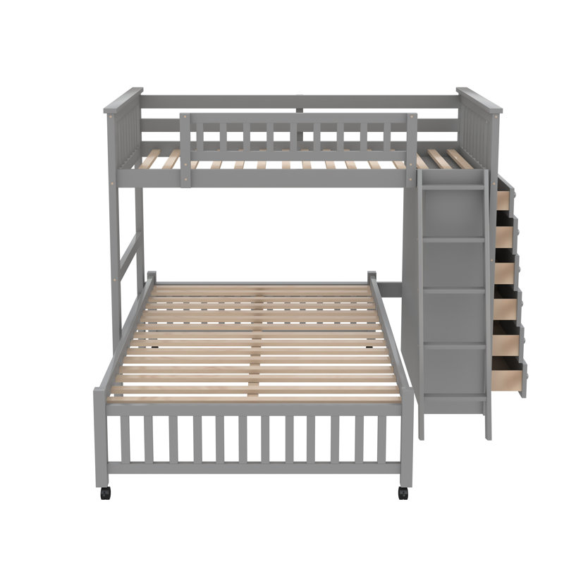 Keper Kids Twin Over Full Bunk Bed, Gray