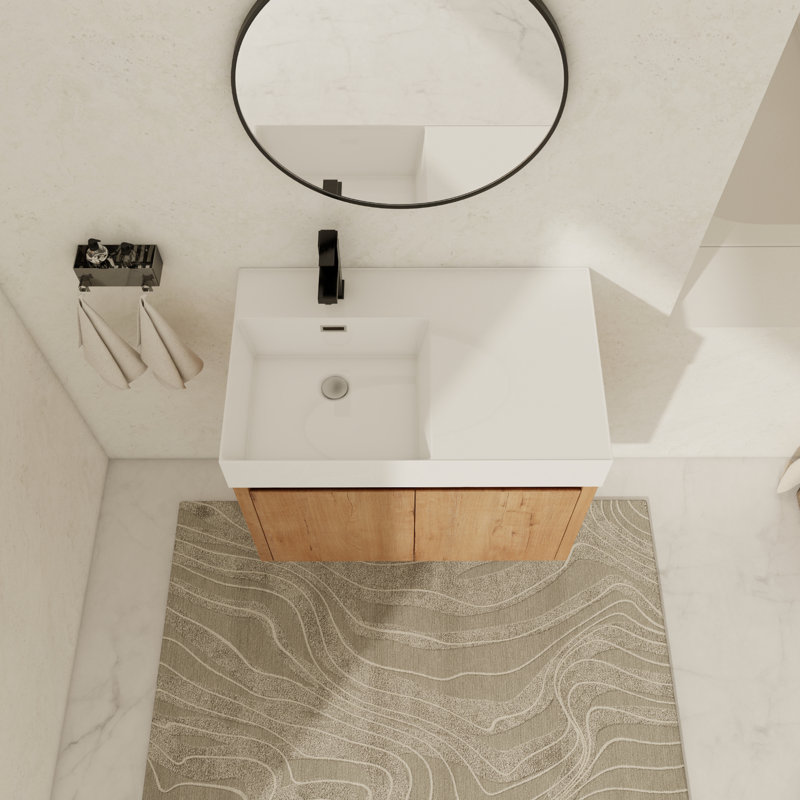 Dacoma 29.53'' Single Bathroom Vanity with Resin Top, White