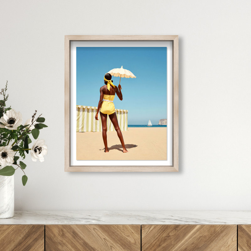 Cabana Muse III Shadowbox Fashion Print by Oliver Gal, Black Frame, 16 x 20, 21.5"H x 25.5"W, Natural Oak Shadowbox