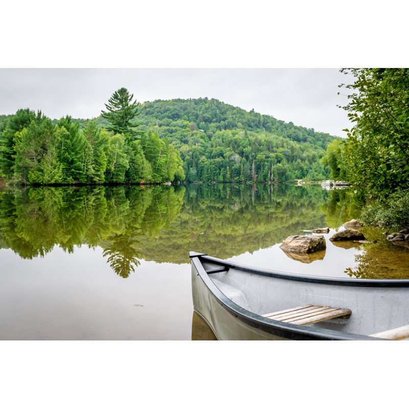 Peaceful Fishing Lake With Mountain Range by A&J Fotos - No Frame Art Prints on Canvas, 81cm H x 122cm W