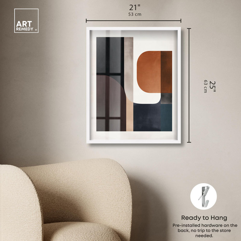 «Mid-Century» par Art Remedy, H 25 po x l 21 po, Blanc