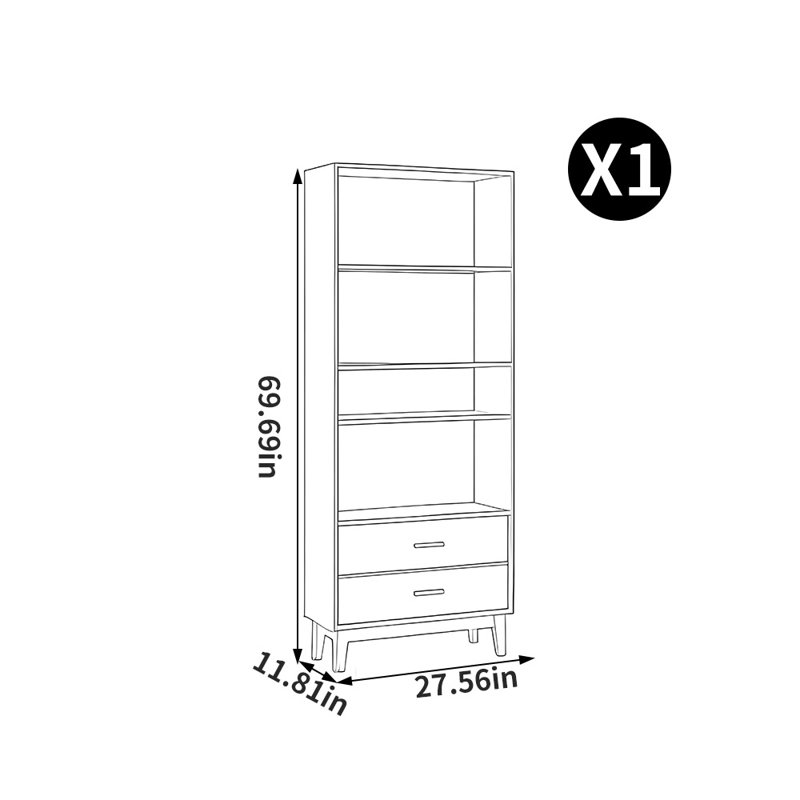 Chinese style solid wood simple bookcase