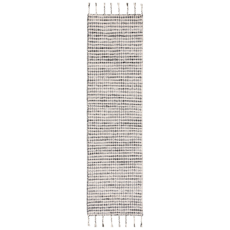 Tapis noir / ivoire Soderquist, Tapis de couloir 2 pi 3 po x 8 pi