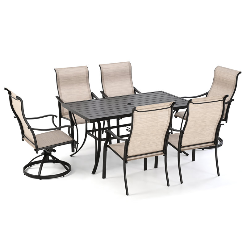 Rectangular 6 - Person Dining Set, Beige